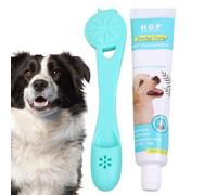 Brosse à dents pour chien - Dentifrice - Efficace avec extrait de viande de bœuf naturel - Pour chien - En silicone - Design manchons à doigts