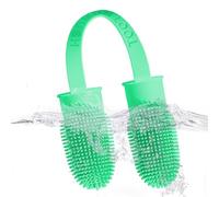 Brosse à dents pour doigts de chien - Nettoyant double réutilisable en silicone pour dents d'animaux de 3,54 pouces | Doigt de brosse à dent pour chien | Accessoires pour animaux de compagnie pour pe