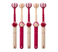 Brosse à dents pour | Ensemble de brosses à gencives à 3 côtés de 5 à trois brosses à dents pour âgés