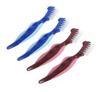 Brosse à Dents Pp pour Prothèses Dentaires Double Face 4 Pcs | Nylon, Entretien du Dentier Appareils, Format Voyage, Nettoyage Facile et Multi-usage