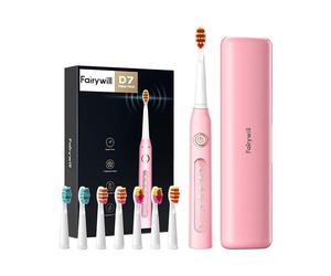 Brosse à dents sans fil rose + 5 modes et 8 conseils