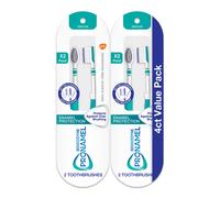 Brosse à dents Sensodyne Pro-Émail Medium pour une protection optimale de l'émail et un nettoyage plus efficace avec moins de pression - 4 unités