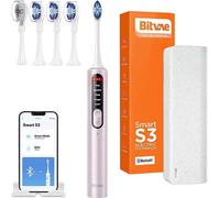 Brosse à dents sonique avec application, set d'embouts et étui Bitvae S3 Pink