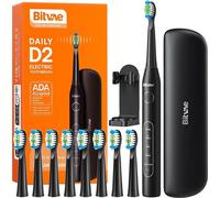 Brosse à dents sonique avec Bitvae D2 Set d'embouts et étui (Noir)