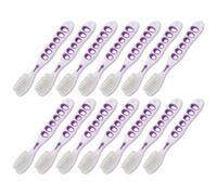 Brosse à Dents Souple de Sécurité Flexible 20 Pièces en Silicone | Poignée Creuse sans Tige, Tête Arrondie Douce, pour Prothèses et Appareils Orthodontiques, Violet