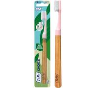 Brosse à dents TePe Choice, souple, Rose, 1pc, manche en bois, 3 têtes de brosse, brins souples pour un nettoyage efficace et en douceur de la plaque dentaire.