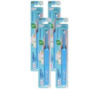 Brosse à dents TePe Compact Tuft, brosse à dents en forme de dôme pour un brossage précis (Lot de 4)