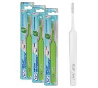 Brosse à dents TePe Implant/Orthodontie, 1pc, pour un nettoyage efficace autour des bagues. Tête de brosse extra-fine pour un meilleur accès aux braquettes et aux implants. (Lot de 3)