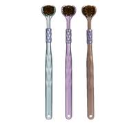 Brosse à dents trois têtes - Priple triple manuelle avec adhérence sensorielle et complète, action de nettoyage la ligne gomme | Adultes Care Tool hygiène dentaire non électrique pour s