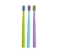 Brosse à dents VED ProCura Ultra Soft - Brosse à dents manuelle douce pour adultes avec poils super doux pour les dents et les gencives sensibles, (Purple+Cyan+Green)