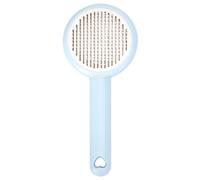Brosse à dénuder pour animaux de compagnie avec poils en acier inoxydable et manche ergonomique ; idéale pour éliminer les poils lâches et réduire les allergènes.