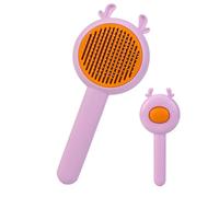 Brosse à Dépouillement pour Animaux - Peigne Nettoyant 2-En-1 Avec Bouton De Libération Destiné Aux Animaux - Peigne de Nettoyage des Poils de Chiot - Pour Le Bain La Maison Le Salon L'Extérieur Et La