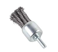 Brosse à disque métallique, Brosse à roue métallique for meuleuse d'angle, perceuse électrique, tête en cuivre SS de 6mm, plusieurs tailles(25*27*70mm)