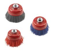 Brosse à disque métallique, Roue de brosse abrasive en nylon 75 mm for meuleuse, grains et tailles multiples, 3 pièces(3pcs M14)