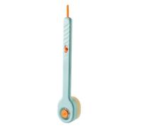 Brosse à dos à 360° avec longue poignée - Distributeur de liquide facile à pousser et à tirer pour un nettoyage en profondeur et une expérience de bain sans douleur (bleu)