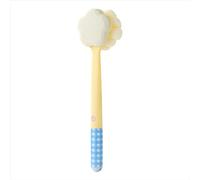 Brosse à dos à long manche pour douche - Exfoliante et nettoyante double face, portée extra longue pour un nettoyage en profondeur, brosse à récurer le bain et le corps (chiffon à frotter, jaune)