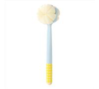 Brosse à dos à long manche pour douche - Exfoliante et nettoyante double face, portée extra longue pour un nettoyage en profondeur, brosse pour le bain et le corps (boule de bain, bleu)