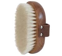 Brosse À Dos Compacte, Exfoliation/Stimulation du Système Lymphatique, Brosse De Bain Portable Ronde/Ovale en Ébène, Utilisation Humide Et Sèche(11.4 * 7.9cm)