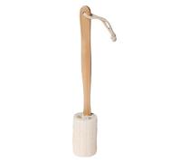 Brosse à dos en luffa 37 x 10 cm avec poignée en bois | Éponge en luffa naturelle pour un nettoyage complet du corps | Brosse de douche facile à atteindre pour homme et femme