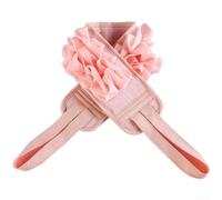 Brosse à dos et serviette de bain avec long manche 2 en 1 pour douche - luffa exfoliant texturé pour un renouvellement efficace de la peau et une boucle de séchage facile (poudre)