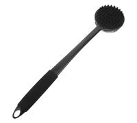 Brosse à Dos Silicone Noir, Double Face, Longue | Surface Exfoliante et Picots Massants, Poignée Ergonomique Antidérapante, pour Relaxante à Maison