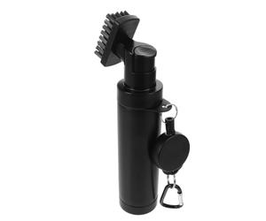 Brosse à Eau de Golf Compacte avec Spray, Nettoyeur à Cordon | PP Noir, Clip de Retenue Inclus, pour Nettoyage Entre Rounds et Parcours Extérieurs, Hommes Femmes