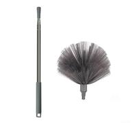 Brosse à épousseter rétractable pour les zones difficiles à atteindre - Poils doux pour balayeuse pour ventilateurs de plafond et murs - UK Home Cleaner Bleu (gris)