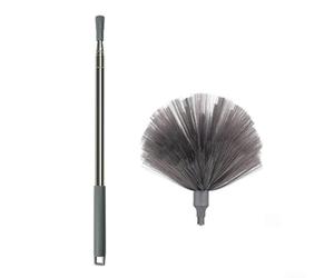 Brosse à épousseter rétractable pour les zones difficiles à atteindre - Poils doux pour balayeuse pour ventilateurs de plafond et murs - UK Home Cleaner Bleu (gris)