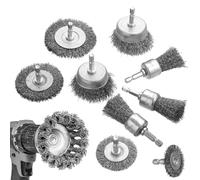 Brosse à fil de forage pour meuleuse d'angle, Courbe raisonnable Courbe Courbe Support métallique de brosse métallique solidement fixé, Roulette de fil à nœud rotatif de stabilité de sécurité avec 1/4
