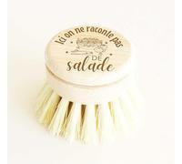 Brosse à Fruits et légumes en Bambou et Fibres Naturelles - gravée Ici on ne raconte Pas de Salade