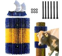 Brosse à Gratter Universelle pour Cheval et Animaux de Ferme - Semi-Circulaire avec 12 Vis, pour Massage de Mouton, Vache, Cochon - Grattoir 17,5 x 11,8 cm