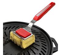 Brosse à griller sans poils - Outil grattoir en acier inoxydable, triple hélix professionnel avec poignée de sécurité longue portée, élimine les aliments brûlés, idéal pour barbecue en plein air