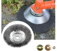Brosse à herbes sauvages pour débroussailleuse,coupe-bordure,avec alésage de 25,4 mm,diamètre de fond 150 mm,peut éliminer efficacement les mauvaises herbes et la mousse 15,2 cm