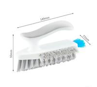 Brosse à Joints 4-en-1 Avec Raclette 14,9cm V-Forme Trois Têtes | Poils polypropylène résistants Manche ergonomique antidérapant Pour cuisine et salle de bain Nettoiement angles et