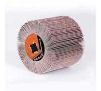 Brosse à lamelles abrasives pour machine à satin, brosse à lamelles pour rénovation grain 80, rouleau abrasif, fibre synthétique, convient pour le ponçage intensif des surfaces en bois plates - 120 x