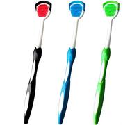 Brosse à langue, grattoir à langue, nettoyeur de langue, brosse grattoir à langue, brosse nettoyeur de langue, brosse à langue aide à combattre la mauvaise haleine (Noir & Bleu & Vert)