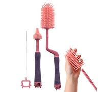 Brosse à laver à bouteille - Accessoires pour, brosse à récipient à soies en silicone | Brosse de nettoyage avec poignée rotative à 360 degrés, nourrissons navires à eau nettoient pour la mais