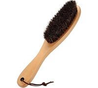 Brosse à linge, brosse à vêtements Brosse de reflets de peluche avec un véritable cheval de cheval doux et poignée en bois pour manteau combinais