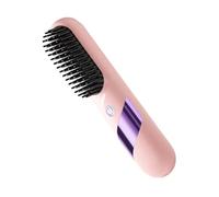 Brosse à lisser - 4 réglages de température - Écran LED rechargeable via USB - Chauffage rapide - Peigne à lisser - Coffret cadeau - Pour voyage, maison, voyage