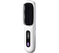 Brosse à lisser chauffante en céramique - Écran LCD rechargeable par USB - 5 minutes - Portable et légère - Pour tous les types de cheveux
