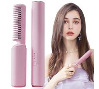 Brosse à lisser les cheveux-25 cm, rechargeable sans fil, brosse coiffante chauffante, outil capillaire à chauffage rapide | Dites adieu aux brûlures, mini peigne à lisser les cheveux portable pour to