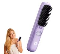 Brosse à lisser les cheveux - Brosse à chevux chauffante USB, lisseur compact | Brose de coiffage thermique ionique Rechargeable pour cheveux lisses épais et bouclés de voyage thermique en céramique