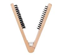 Brosse à lisser les cheveux peigne à cheveux pince à lisser peigne à cheveux pour coiffer les cheveux à la chaleur peigne double face résistant à la chaleur pince à lisser thermique peigne en bois