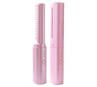 Brosse à lisser les cheveux - Peigne à lisser de 18,5 cm, durée décente | Peigne de coiffure sans fil Rechargeable avec revêtement en céramique, brosse de coiffure pour voyage, usage quotidien, Salon
