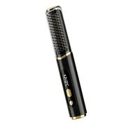 Brosse à lisser les cheveux portable, rechargeable, Black | Cinq réglages, conception anti-brûlure
