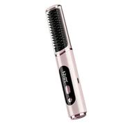 Brosse à lisser les cheveux portable, rechargeable, C | Cinq réglages, conception anti-brûlure