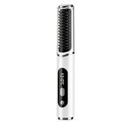 Brosse à lisser les cheveux portable, rechargeable, White | Cinq réglages, conception anti-brûlure