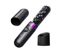 Brosse à lisser | Peigne à cheveux plat à 3 niveaux avec affichage LED | Peigne lisseur chauffant | Pour voyage, maison, salon, voyage d'affaires, salle de bain, appartement, vacances, dortoir, hôtel