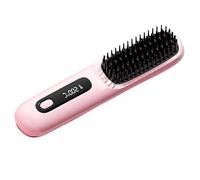 Brosse à lisser - Peigne chauffant rechargeable de 20 cm, brosses de lissage électriques pratiques | Chauffage rapide pour coiffer l'affichage LED, outil de lissage, maison, voyage, routine beauté