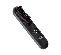 Brosse à lisser pour cheveux, en céramique, chauffante, rechargeable par USB, peigne de coiffage portable, pour filles, femmes, fiancées et maison, salle de bain, voyage, vacances